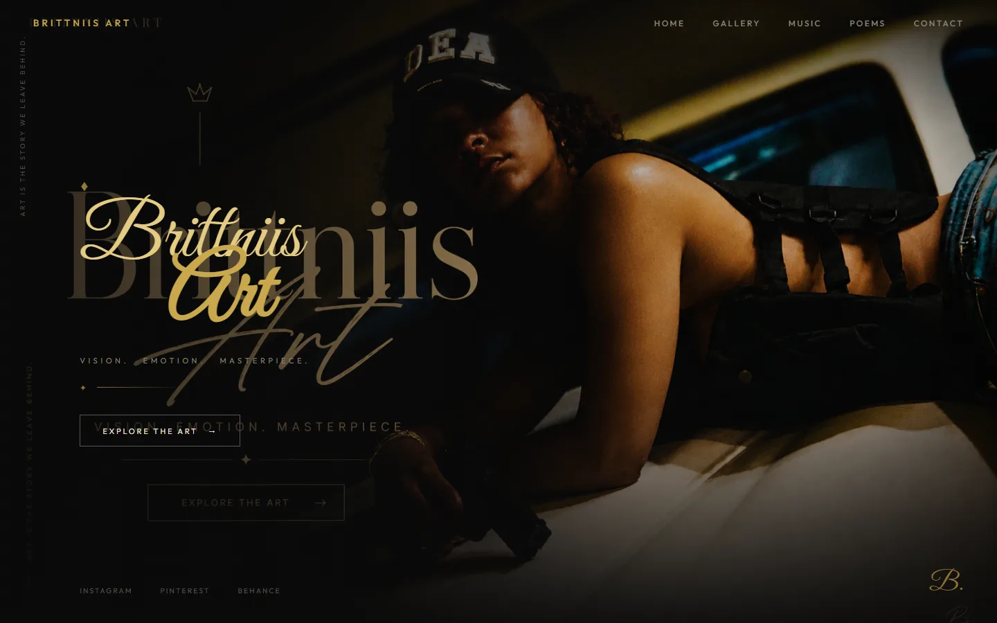 Screenshot of the Brittnii's Art website