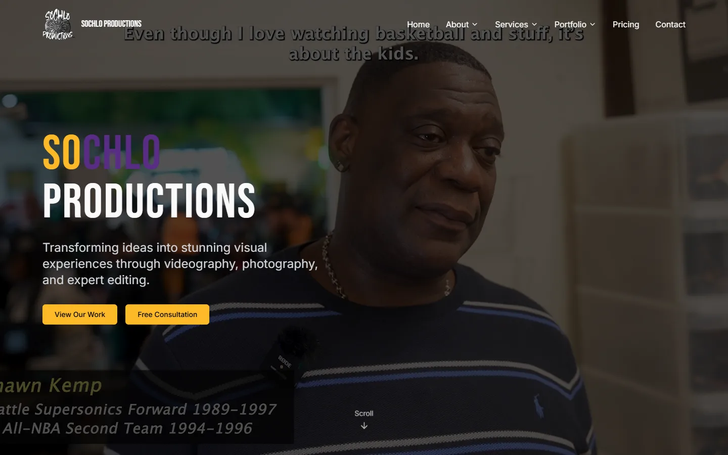 Screenshot of the SoChlo Productions website